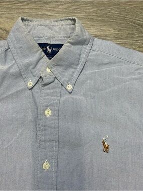 Ralph Lauren Light Blue Button-Down Oxford Shirt with Polo Pony